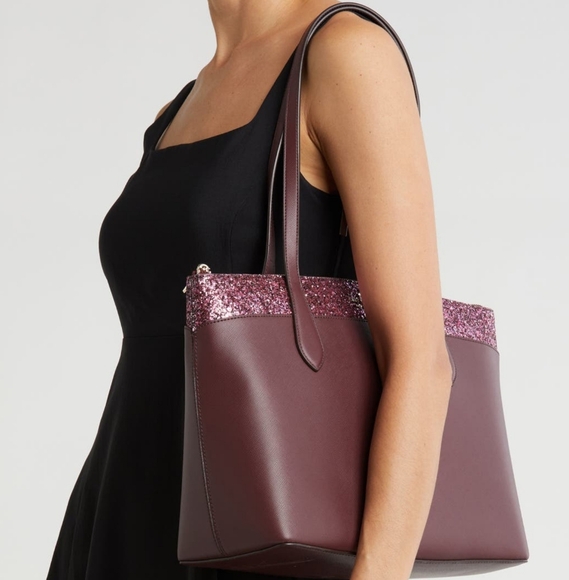 Kate Spade New York Flash Glitter Cherrywood Tote - Picture 3 of 7